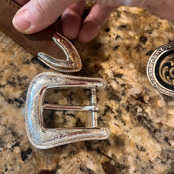 Vintage Silver Plated Heart Belt Buckle and Belt - Picture 6 of 14